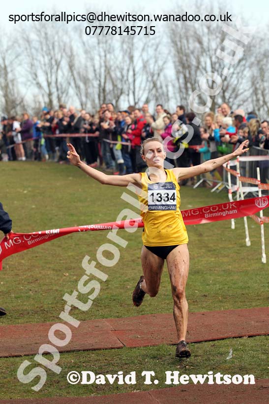 Lily Partridge (Surrey) wins the senior womens Inter Counties Cross Country, Cofton Park, Birmingham. Photo: David T. Hewitson/Sports for All Pics